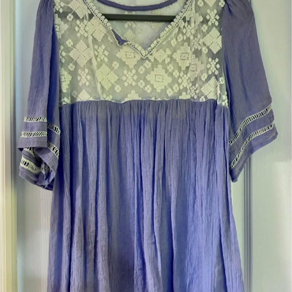 Elegant Lace Trim Purple Women's Top